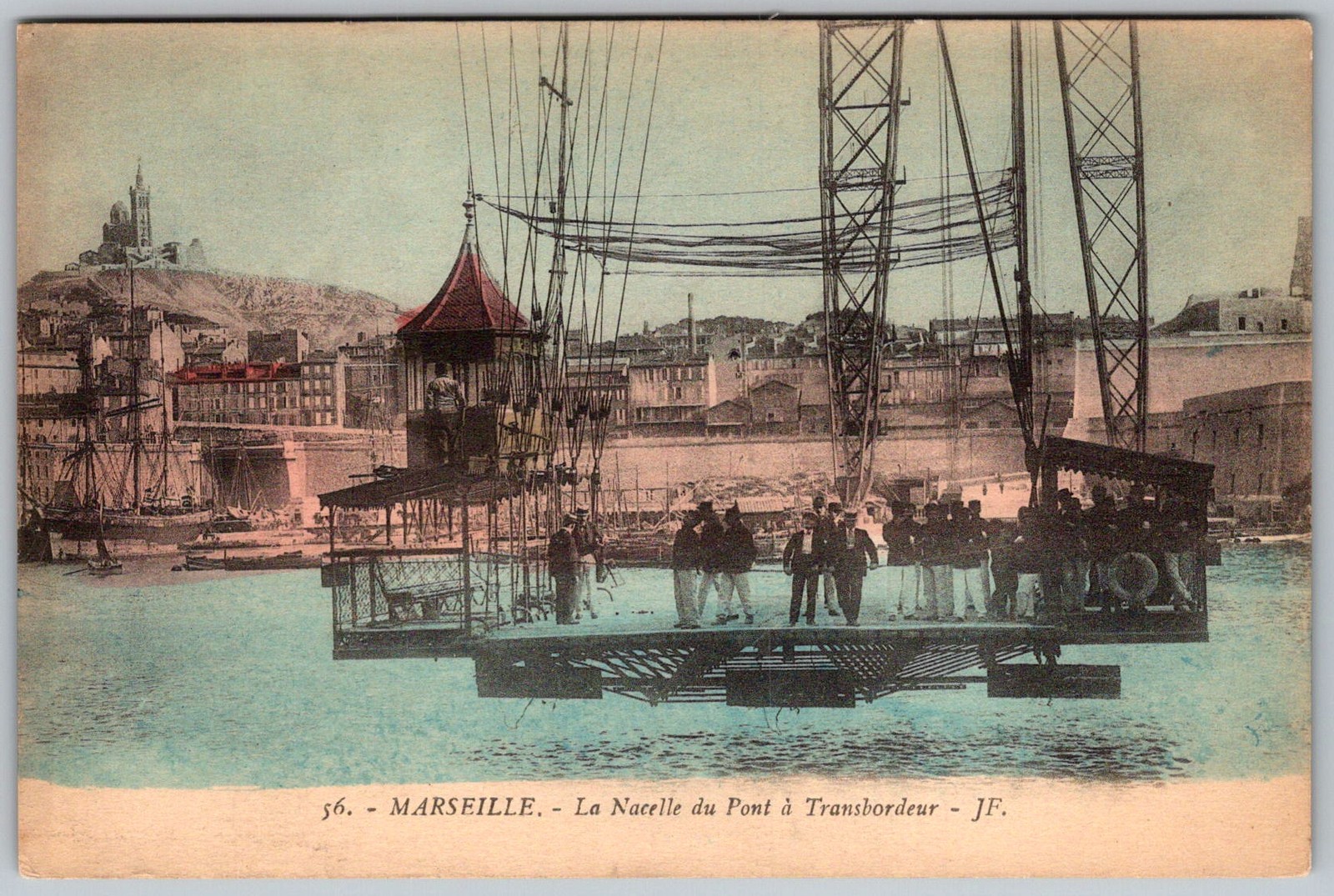 Antique Postcard LA Nacelle Pont Transbordeur Marseille, Fr 1910s