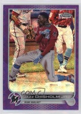 2022 Topps Chrome Logofractor Edition Purple Refractor /250 Jazz Chisholm Jr 0ks