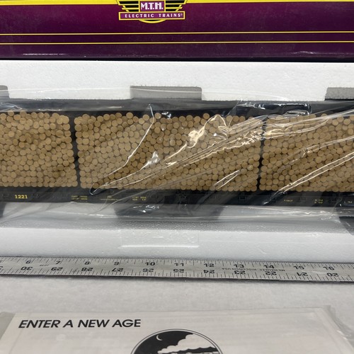 MTH Premier 20-98211 CSX Center I Beam Flatcar with Log Loads O Gauge NEW #1221 - Picture 4 of 12