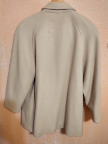 Vintage 1970s 100% wool pea coat cream color - Picture 4 of 5