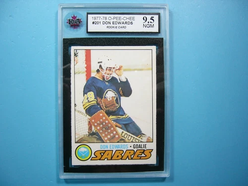 1977/78 O-PEE-CHEE HOCKEY CARD #201 DON EDWARDS ROOKIE RC KSA 9.5 NGM SHARP+ OPC