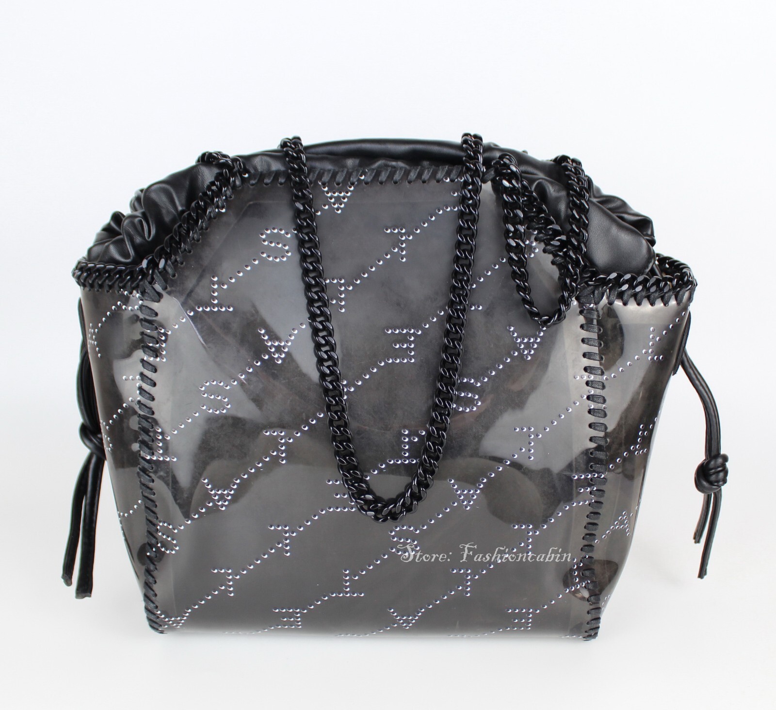 NEW STELLA MCCARTNEY Falabella Monogram Logo Tote | Sleek & Eco-Chic Bag, Black image 4