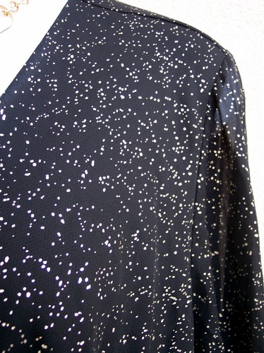 Lane Bryant NEW Black Gold Chiffon top plus size 28 3x vneck blouse dressy shirt - Picture 10 of 15