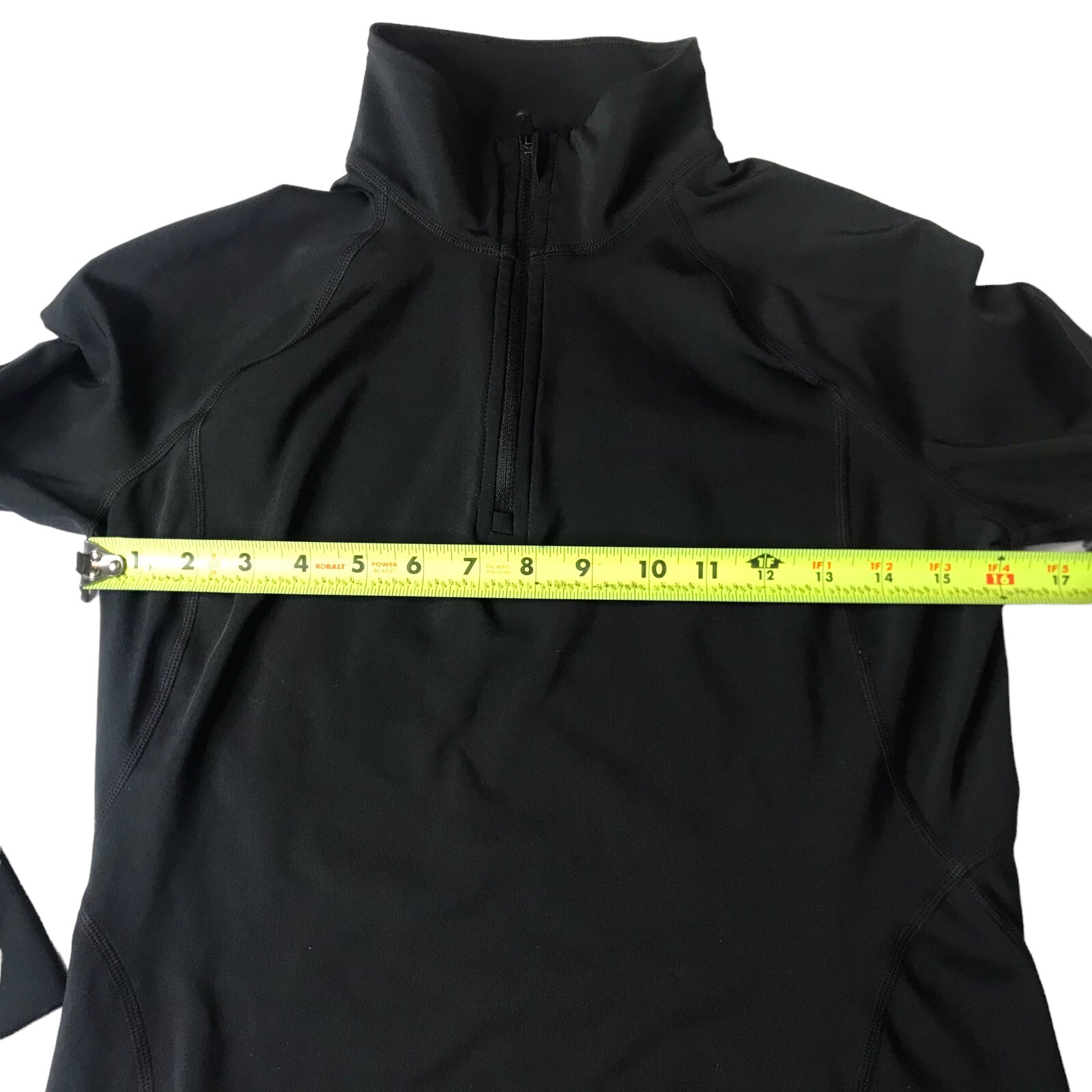 GAP Body Athletic Pullover Half Zip Solid Black S… - image 9