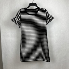 Old Navy Mini Dress Size Small Black White Stripe Short Sleeve