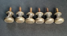 6 Solid Brass SMALL Stacking Barrister Bookcase 1/2"dia Knobs drawer Pulls #K18