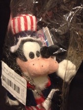 Vintage Disney Uncle Sam Goofy Bean Bag Plush 4th of July Patriotic Beanie Toy