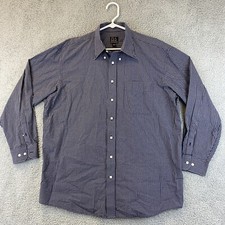 Jos A Bank Button-Down Long Sleeve Men's XL Black White Check Dress Shirt/ 44-28