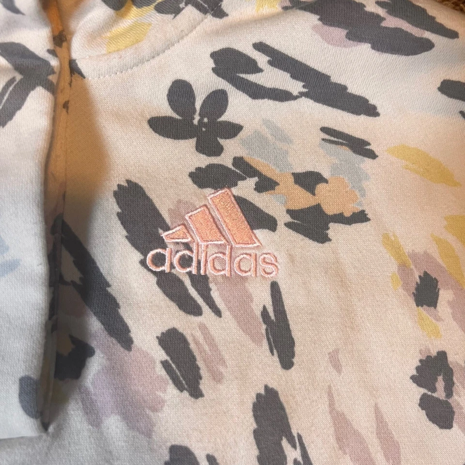 Adidas Pullover Sweatshirt Animal Print Athleisure Top Kids Size 14 - Image 2 of 4