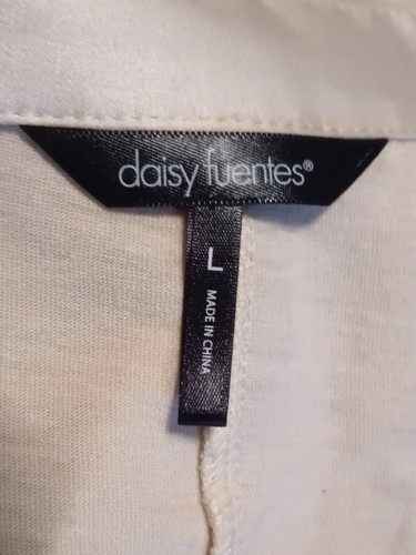 Maglione Daisy Fuentes taglia L blusa con colletto maniche a linguetta arrotolata, panna. L-5 - Foto 7 di 8