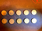 ten coins  - 1 pound 1983 - 2005  , United Kingdom