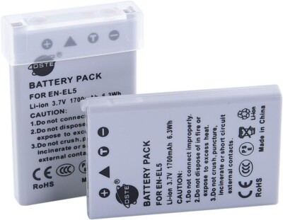 2er-Pack EN-EL5 wiederaufladbare Li-Ionen-Akkus kompatibel mit Nikon Coolpix Kamera