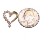 10k yellow gold .10ct I2 I diamond cluster heart pendant charm slide 1.0g estate — photo 4