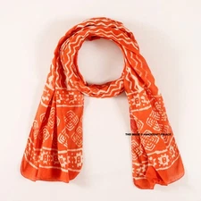 Indian Hand Block Women Cotton Long Sarong Dupata Stole Scarf Dabu Print Fabric