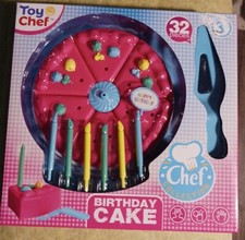 Toy Chef Birthday Party Playset Pretend Cake Happy Set