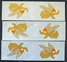 Mrs Grossman Vintage Three 2x6" Laser Cut 'Angels' Sticker Sheets (c-1997)