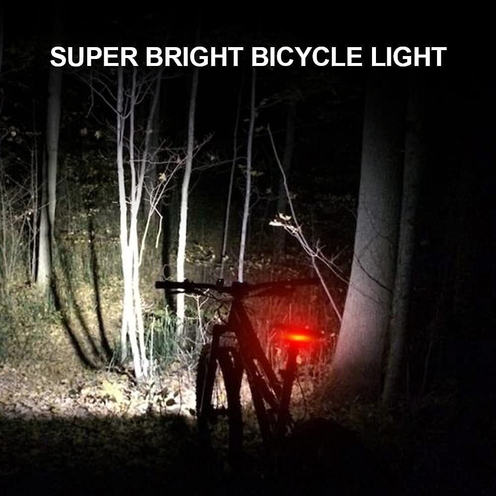 Bike Lights For Night Riding KUNHE 1200 Lumen Bike Light Set - USB-C Rechargeable Headlight & Taillight (8+5 Modes, 4500mAh, IPX5) Sheroself Super Bright 6 Led Bike Lights
