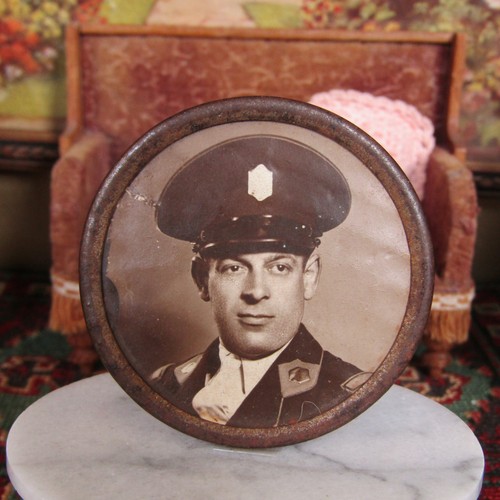 FOTO DE SOLDADO Antigua Miniatura Bolsillo ESPEJO DE MANO Memento de Guerra Años 40 50 Segunda Guerra Mundial? - Imagen 2 de 8