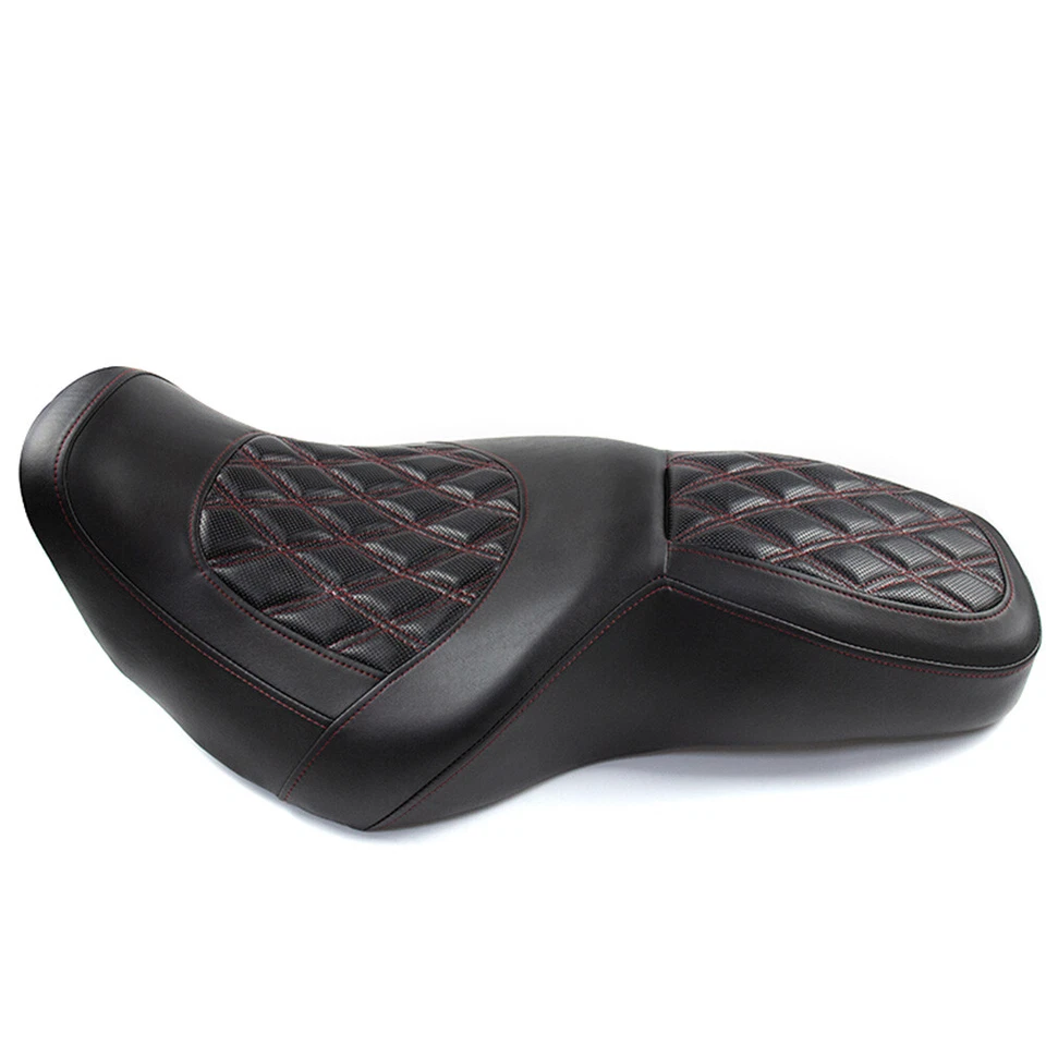 Two-UP Motocycle Seat w/ Diamond Pattern For Harley Road King Street Glide 97-06 Foto 3 de 4