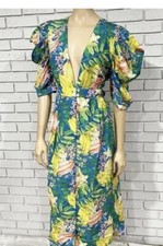 Farm Rio Women’s Star Fruits Puff Sleeve Midi Dress - Size Med. NWT PRETTY COLO