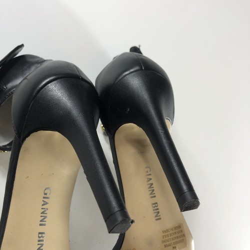 Gianni Bini Womens 9m Black Gold Ankle Strap Heels 1327 - Picture 12 of 17