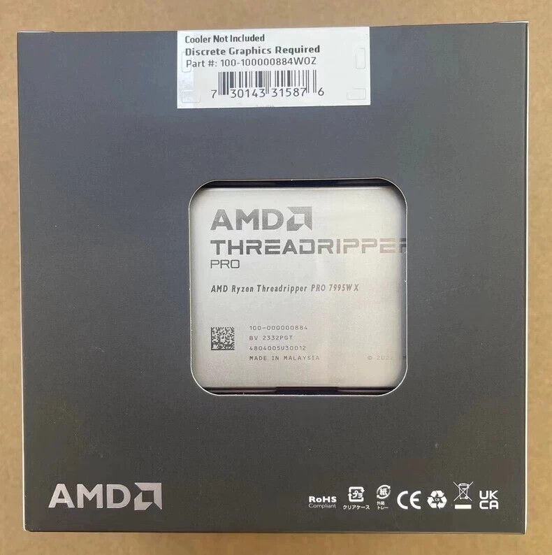 AMD Ryzen Threadripper PRO 7995WX CPU 96C 192T 100-000000884