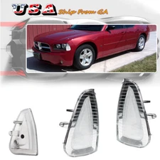 Clear Side Marker Parking Turn Signal Corner Lights Lens For 06-10 Dodge Charger