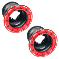 DWT G3 Rear Red Beadlock Wheels Rims 9" 9x8 3+5 4/110 Honda TRX 450R 450ER