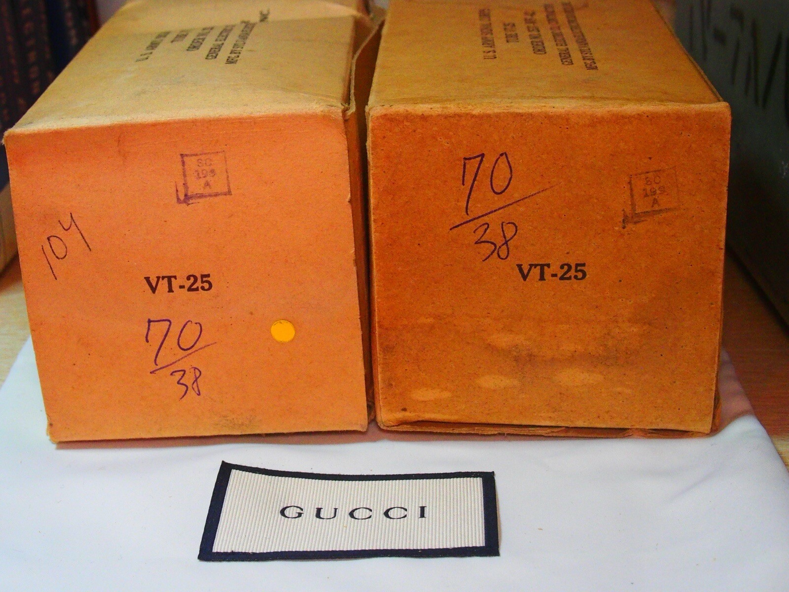 NOS Pair of General VT-25 (10Y) Triode Tubes – Unused, Stored Tested Tv-7