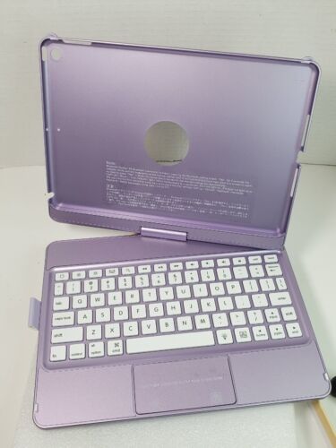 iPad 9 Gen Built in Wireless keyboard Case Cover Lavender Purple - Picture 2 of 5