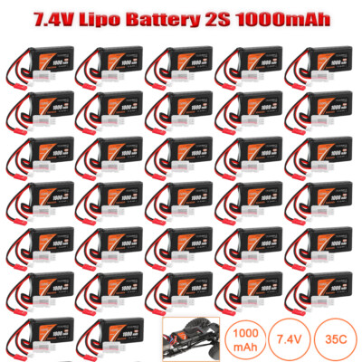 7,4V 1000mAh 2S Lipo Batterie 35C Akku mit PH2.0 & JST Stecker für RC Auto SCX24