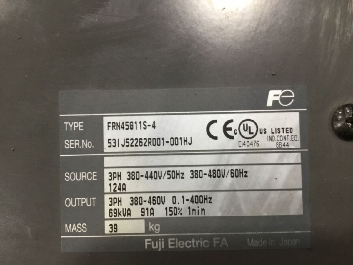 Fuji Frenic 5000G11 Inverter Drive FRN45G11S-4 124A 69KVA Fuji Frenic 5000G11 Inverter Drive FRN45G11S-4 124A 69KVA