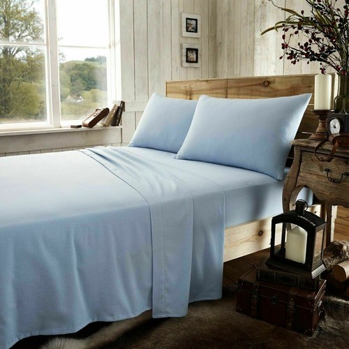 Thermal Flannelette Super Soft 100% Brushed Cotton Fitted Sheets Or Flat Sheets - Picture 4 of 16