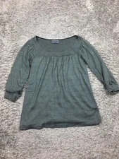 Michael Stars Shirt Womens One Size Fits Most Green Gray 3/4 Sleeve
