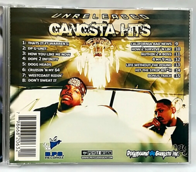 CD) Daz & Kurupt ‎– Unreleased Gangsta Hits, WESTUPCD-016, Comp