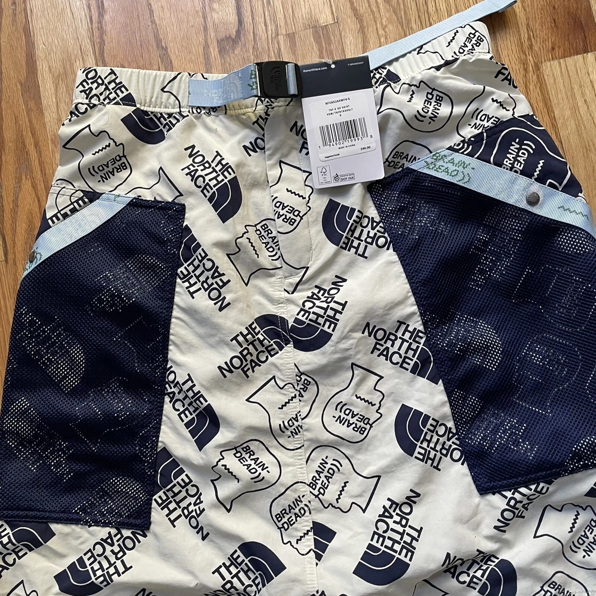 NWT Womens The North Face TNF X Brain Dead Navy Blue White Tech Skirt Pants Sz S