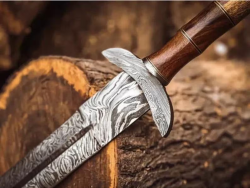 Espada de acero Damasco personalizada vikinga forjada a mano | Espada de fantasía personalizada - Imagen 3 de 4