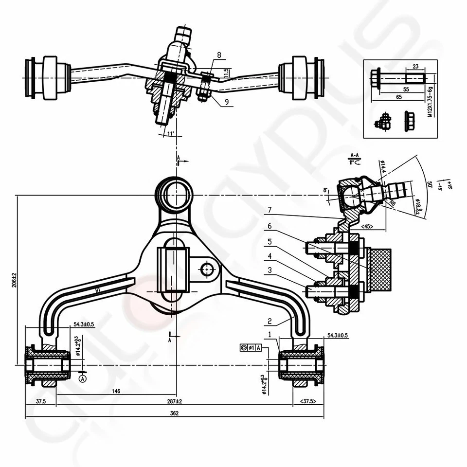Front Upper Lower Control Arm Set for 1995-2002 MERCURY GRAND MARQUIS 4pc K80393 Foto 3 de 4