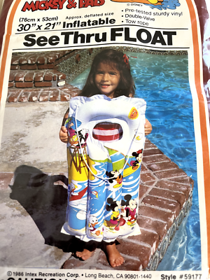Intex The Wet Set Disney Mickey Mouse & Pals See Thru Float, 1986