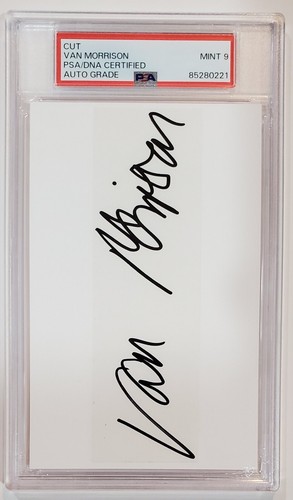 VAN MORRISON Signed Cut Autograh 3x5 PSA 9 Mint Auto Grade JSA PSA/DNA Musician - Picture 2 of 5