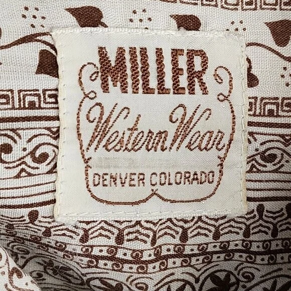 Camisa occidental Miller Westernwear de colección con estampado artístico a rayas perla a presión | Para hombre 17 Foto 4 de 4