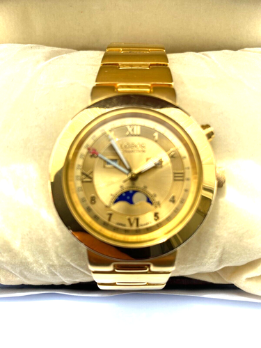 Lobor Collection Vintage Unisex Gold Plated Moon Phase Watch & Box - 第 1/12 張圖片