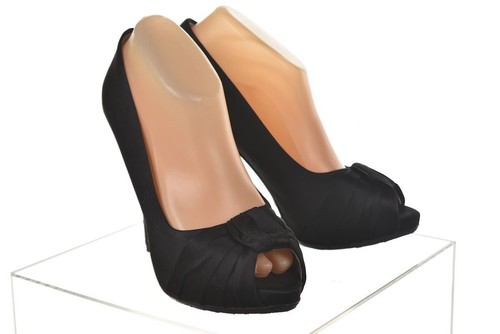 Ron White Signature Womens Shoes Size 39.5 9.5 Black Stiletto Classic Pumps Heel - Picture 2 of 6