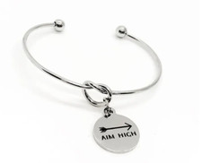 Aim High Cuff Charm Bracelet, Daughter, Wife Gift, Big Dream, Big Goals