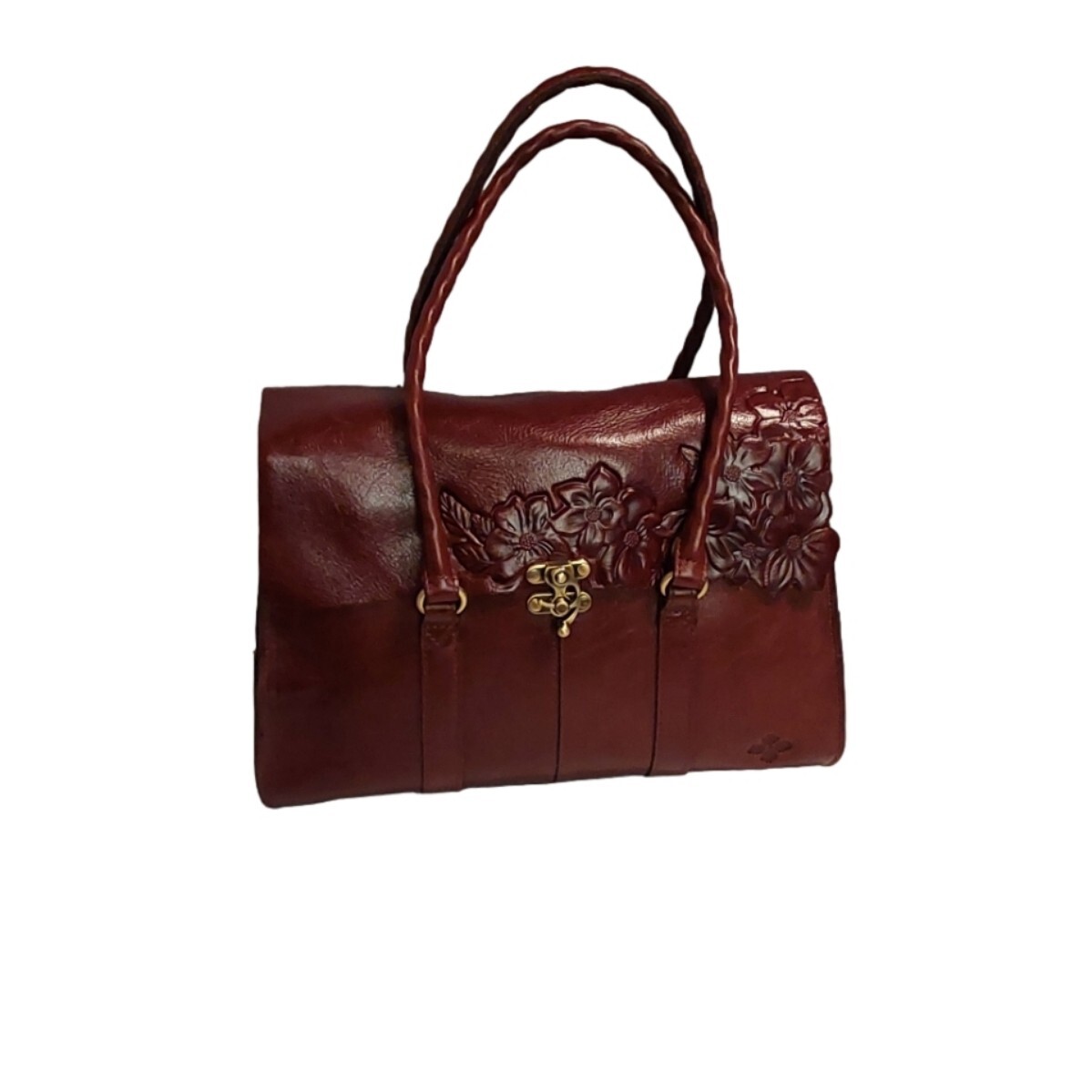 PATRICIA NASH HAND CUT TOALED P531354 BRITISH TAN LEATHER  Patricia Nash Vienna Satchel British tan leather handbag main image 0