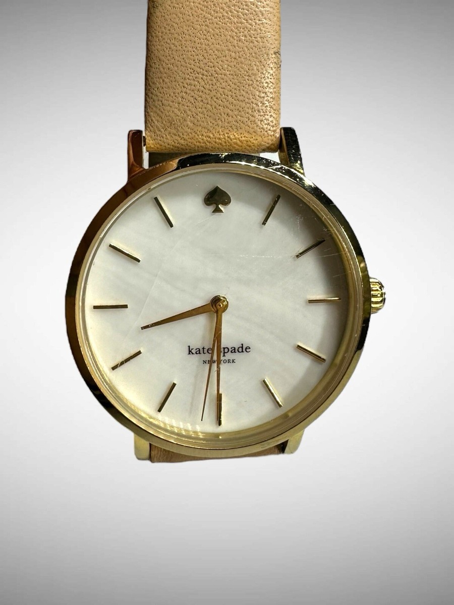 Kate Spade New York Metro Women Beige Leather Analog Dial Wrist Watch New Batt Kate Spade New York Metro 0073 Women Beige Leather Analog  main image 4