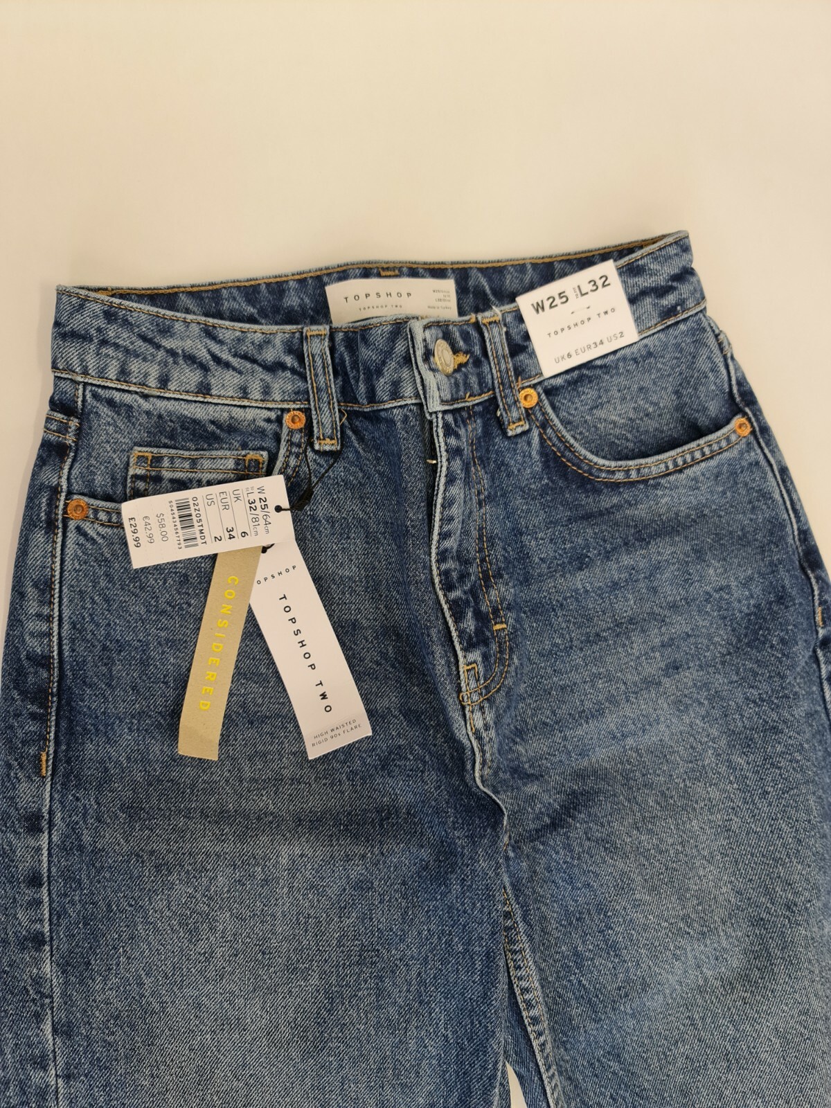 Купить Topshop Blue Jeans UK6 W25 L32 