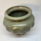 Vintage MCM Haeger Speckled Green Glaze Vase Planter Patent #195 034 READ!