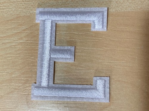 ALPHABET LETTERS EMBROIDERED IRON ON BADGE SEW ON PATCH WHITE A-Z APPLIQUE - Picture 6 of 50