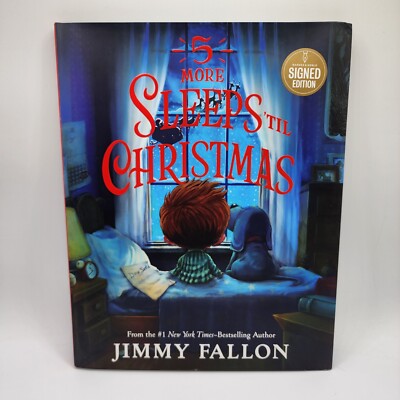 Jimmy Fallon 5 More Sleeps Til Christmas Signed Book Tonight Show FREE SHIP